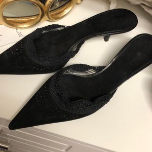 Giuseppe Zanotti black suede mule size 38.5